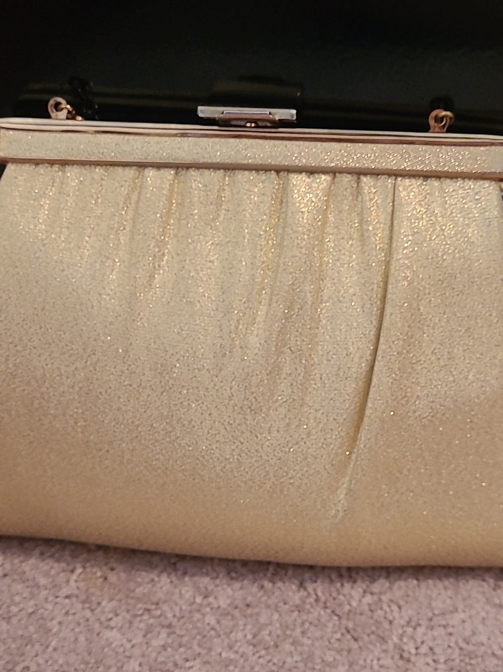 Elegant Vintage Gold Evening Clutch with Chain Strap By Ande - Picture 2 of 5